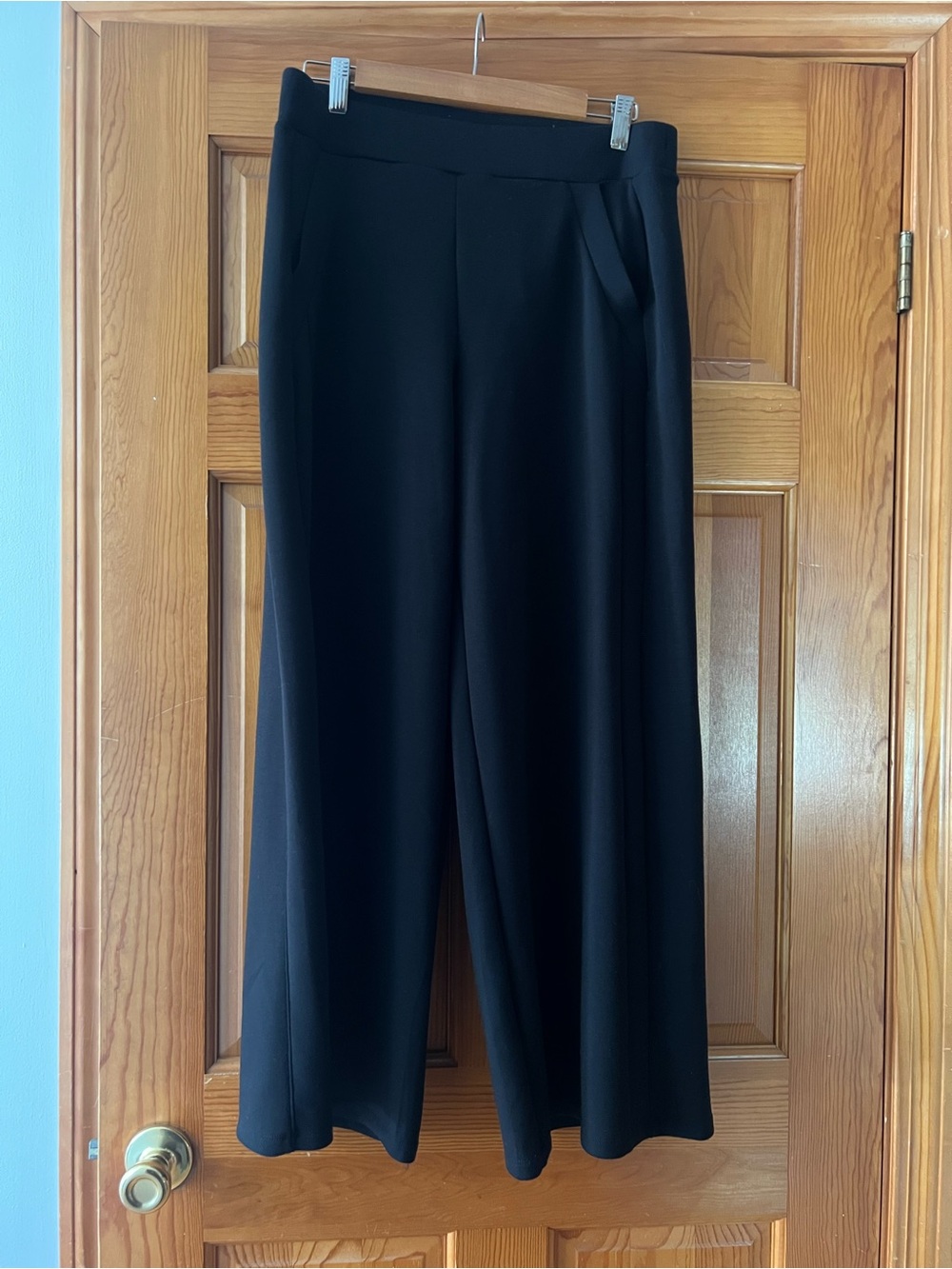 SPANX Black Wide-Leg Pull-On Pants